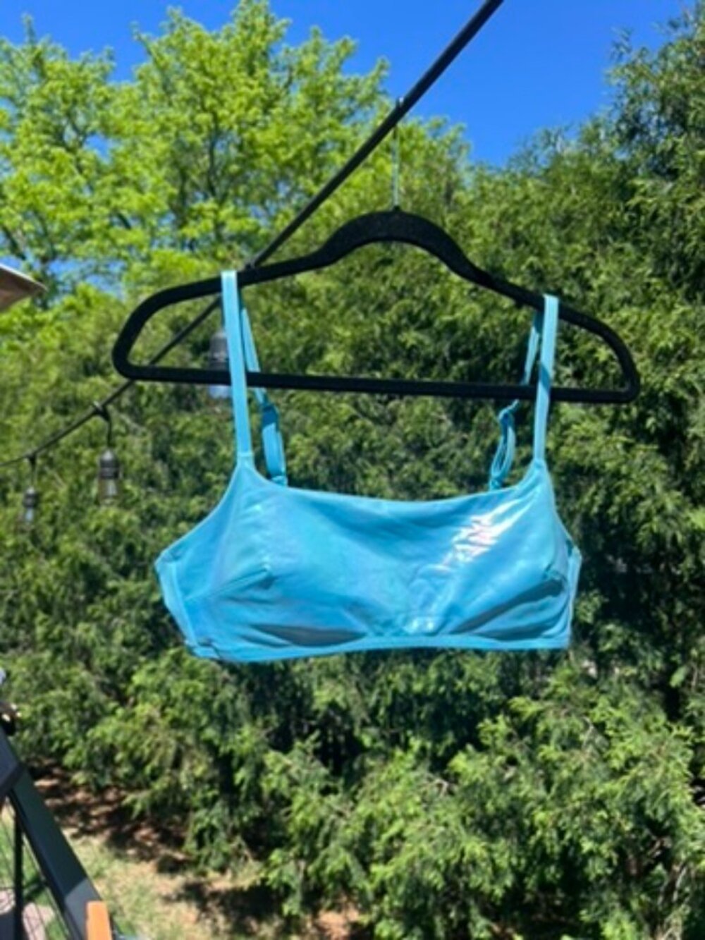 Aerie Metallic Blue Structured Swimsuit Top | Size L | Never Worn